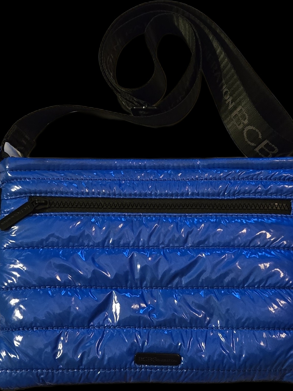 BCBGeneration Blue Quilted Puffer Crossbody Bag - Great Condition